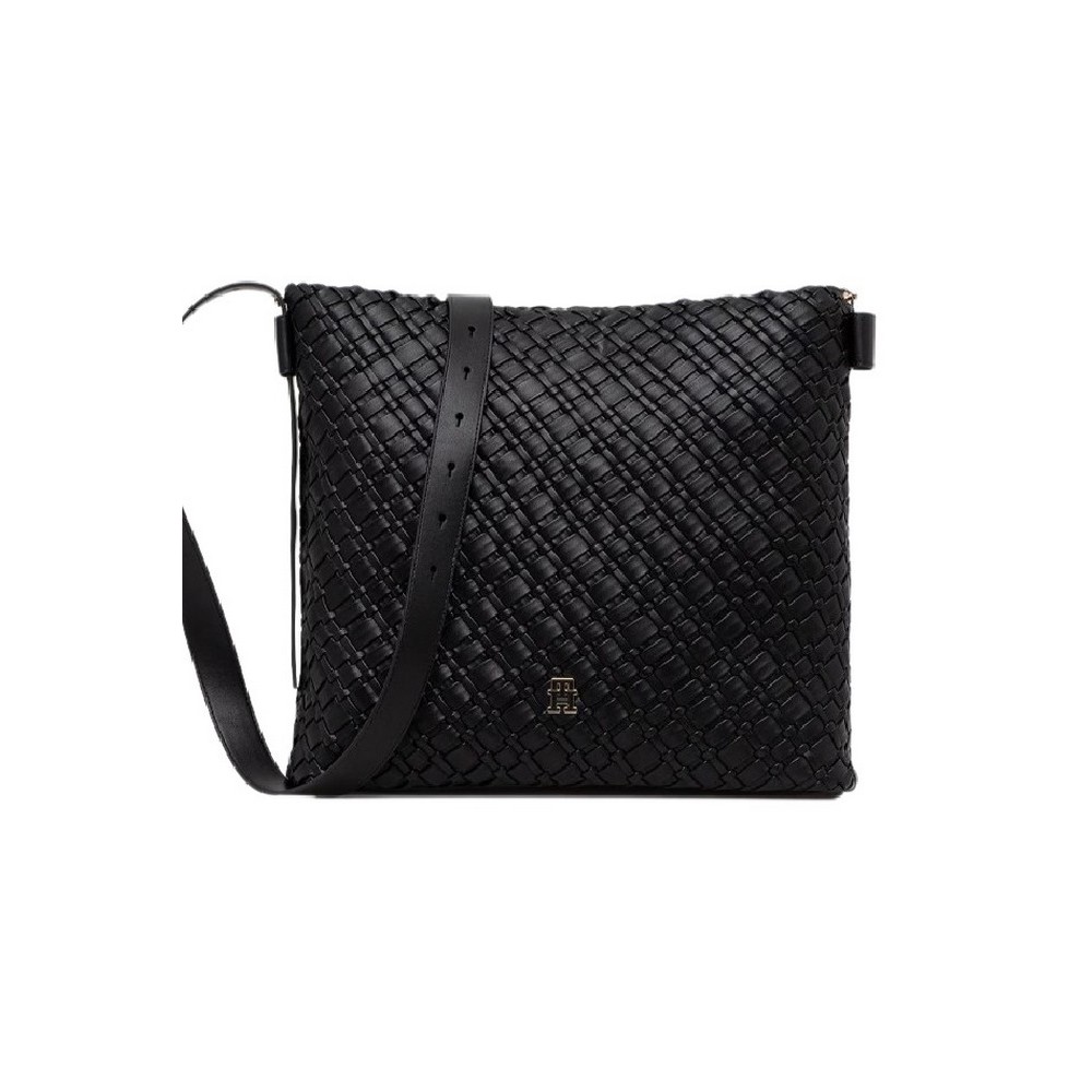 TOMMY HILFIGER BRAIDED MAXI HOBO ΤΣΑΝΤΑ ΓΥΝΑΙΚΕΙΑ BLACK