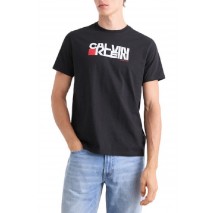 CALVIN KLEIN JEANS 30s EU CK REDBOX GRAPHIC TEE T-SHIRT ΜΠΛΟΥΖΑ ΑΝΔΡΙΚΗ BLACK