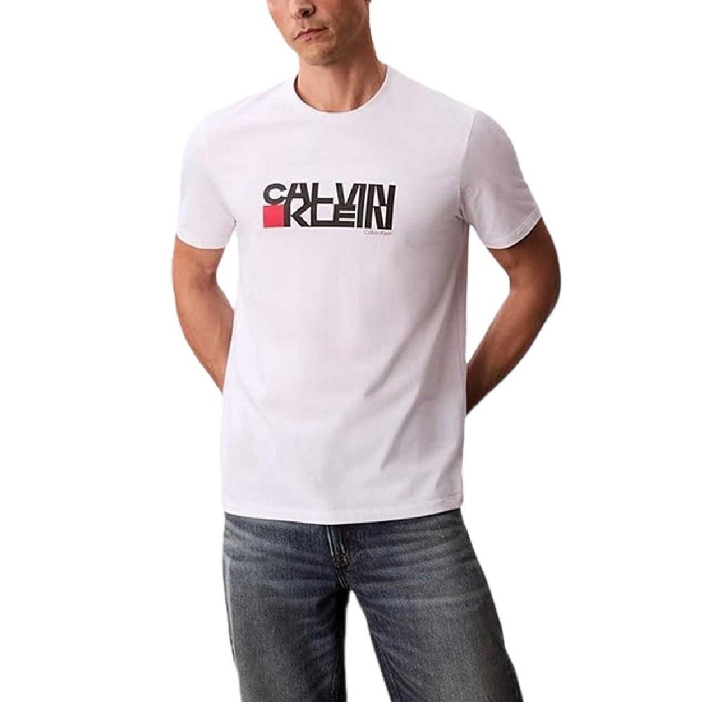 CALVIN KLEIN JEANS 30s EU CK REDBOX GRAPHIC TEE T-SHIRT ΜΠΛΟΥΖΑ ΑΝΔΡΙΚΗ WHITE