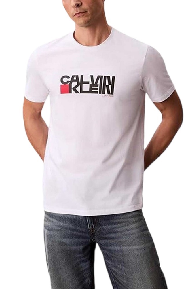 CALVIN KLEIN JEANS 30s EU CK REDBOX GRAPHIC TEE T-SHIRT ΜΠΛΟΥΖΑ ΑΝΔΡΙΚΗ WHITE