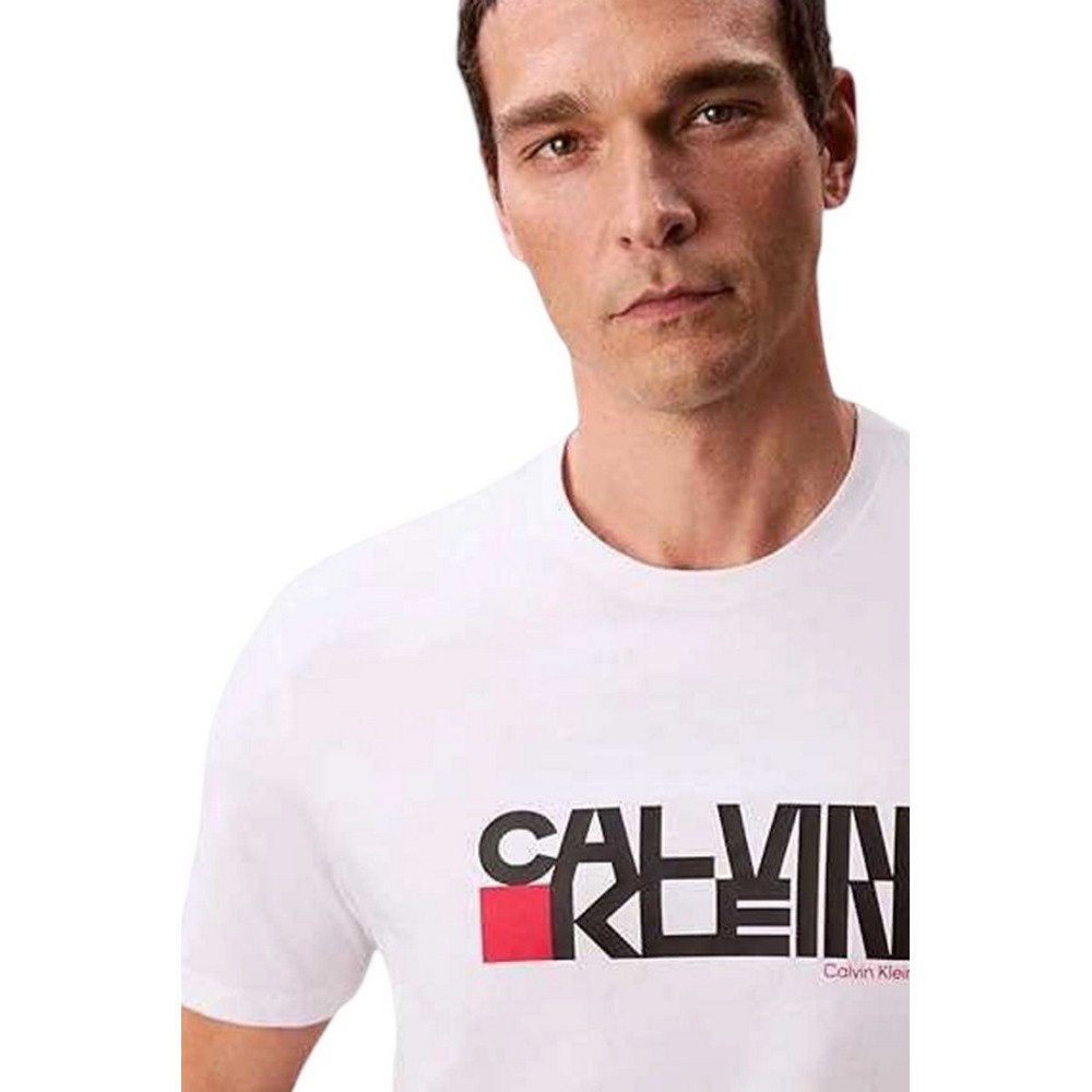 CALVIN KLEIN JEANS 30s EU CK REDBOX GRAPHIC TEE T-SHIRT ΜΠΛΟΥΖΑ ΑΝΔΡΙΚΗ WHITE