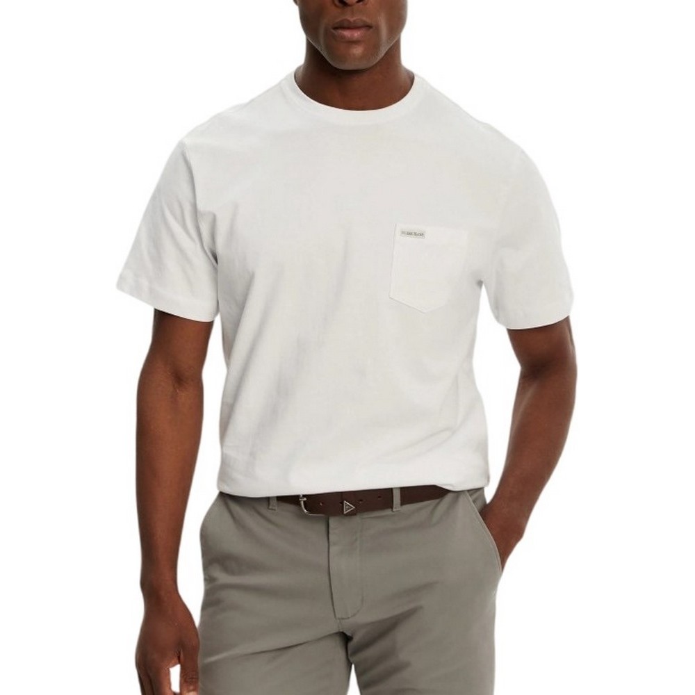 GUESS JEANS SS CN REG PKT TEE ΜΠΛΟΥΖΑ ΑΝΔΡΙΚΗ WHITE