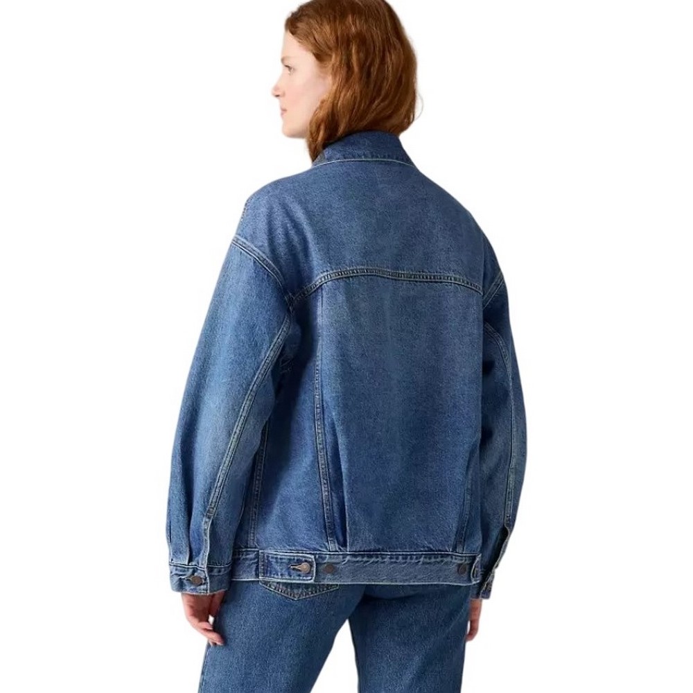 LEVIS XL WOMENS TRUCKER HOLD MY PURS ΜΠΟΥΦΑΝ ΓΥΝΑΙΚΕΙΟ BLUΕ DENIM