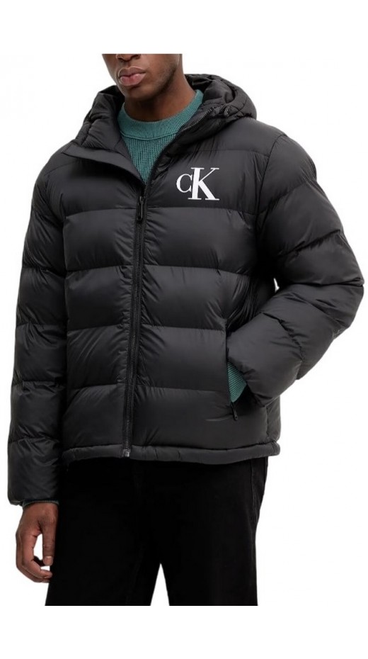 CALVIN KLEIN JEANS LS NYLON MONOGRAM PUFFER JKT ΜΠΟΥΦΑΝ ΑΝΔΡΙΚΟ BLACK