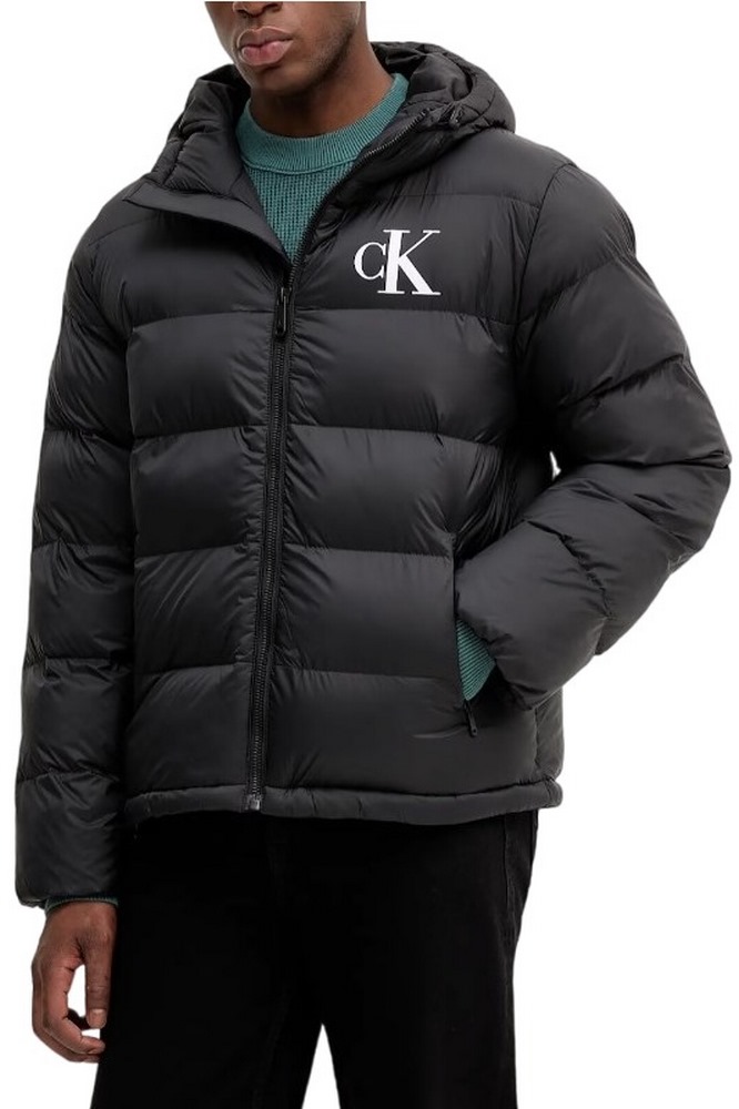 CALVIN KLEIN JEANS LS NYLON MONOGRAM PUFFER JKT ΜΠΟΥΦΑΝ ΑΝΔΡΙΚΟ BLACK