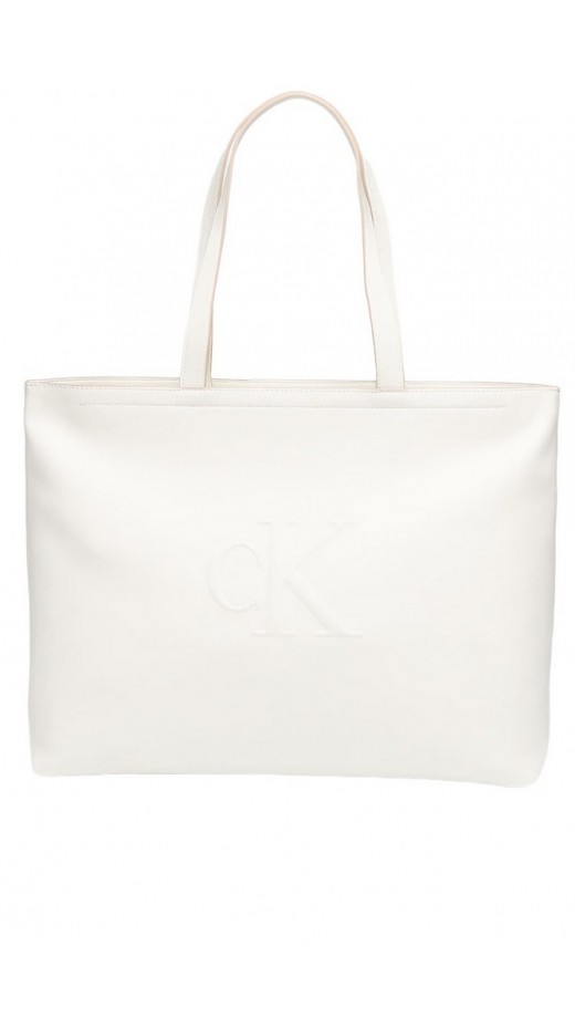 CALVIN KLEIN JEANS SCULPTED SLIM TOTE34 ΤΣΑΝΤΑ ΓΥΝΑΙΚΕΙΑ WHITE
