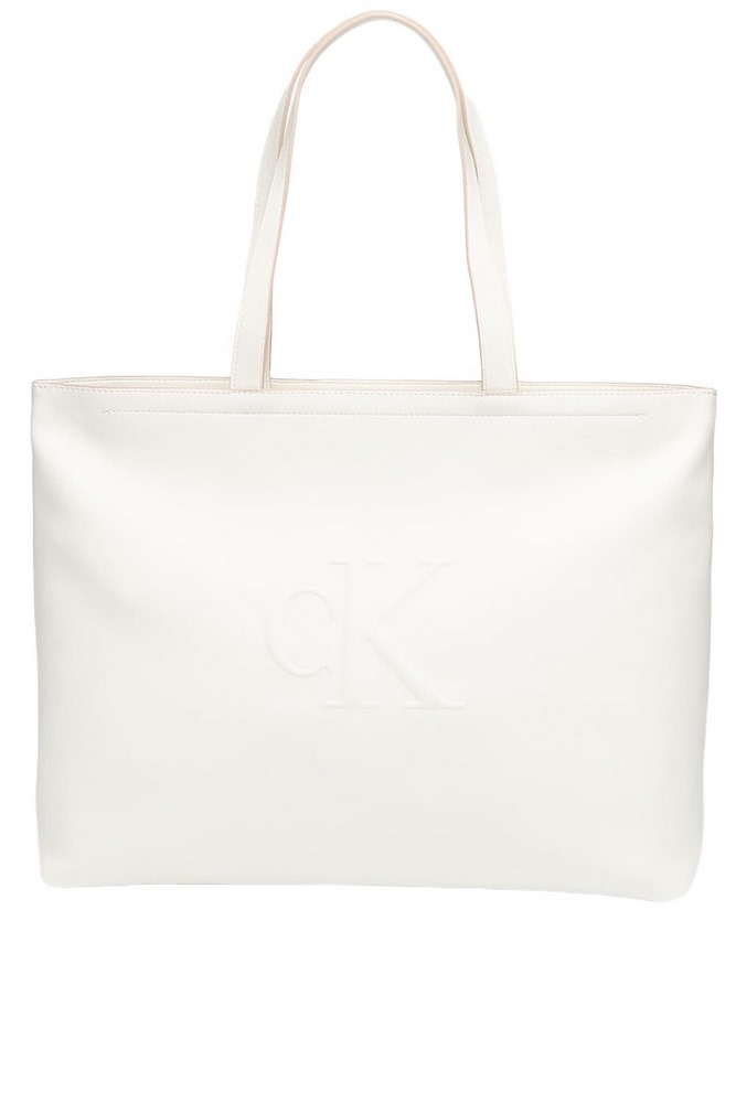CALVIN KLEIN JEANS SCULPTED SLIM TOTE34 ΤΣΑΝΤΑ ΓΥΝΑΙΚΕΙΑ WHITE