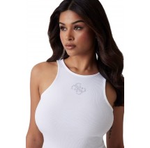 GUESS NEW SL ROUND NK GUENDALINA TOP ΤΟΠ ΓΥΝΑΙΚΕΙΟ WHITE