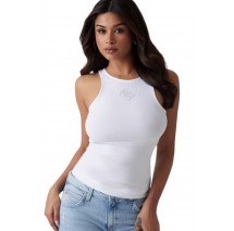 GUESS NEW SL ROUND NK GUENDALINA TOP ΤΟΠ ΓΥΝΑΙΚΕΙΟ WHITE