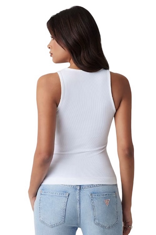 GUESS NEW SL ROUND NK GUENDALINA TOP ΤΟΠ ΓΥΝΑΙΚΕΙΟ WHITE