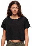 SUPERDRY SLOUCHY CROPPED T-SHIRT ΜΠΛΟΥΖΑ ΓΥΝΑΙΚΕΙΑ BLACK