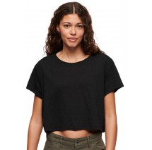 SUPERDRY SLOUCHY CROPPED T-SHIRT ΜΠΛΟΥΖΑ ΓΥΝΑΙΚΕΙΑ BLACK