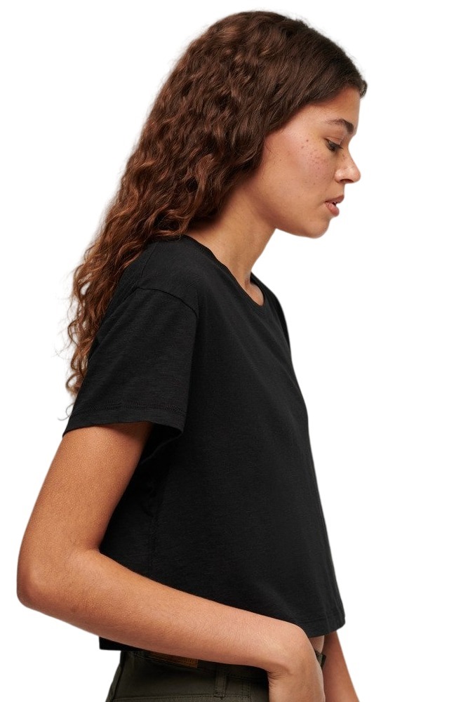 SUPERDRY SLOUCHY CROPPED T-SHIRT ΜΠΛΟΥΖΑ ΓΥΝΑΙΚΕΙΑ BLACK