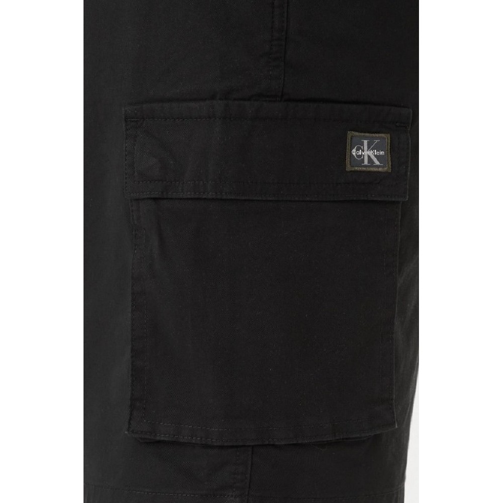 CALVIN KLEIN JEANS 9" COTTON PULL ON CARGO SHORT ΒΕΡΜΟΥΔΑ ΑΝΔΡΙΚΗ BLACK