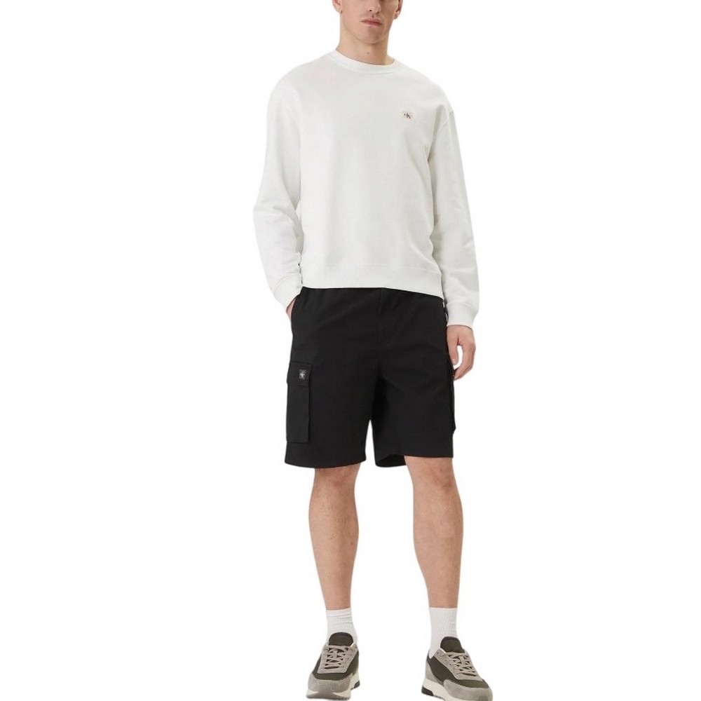 CALVIN KLEIN JEANS 9" COTTON PULL ON CARGO SHORT ΒΕΡΜΟΥΔΑ ΑΝΔΡΙΚΗ BLACK