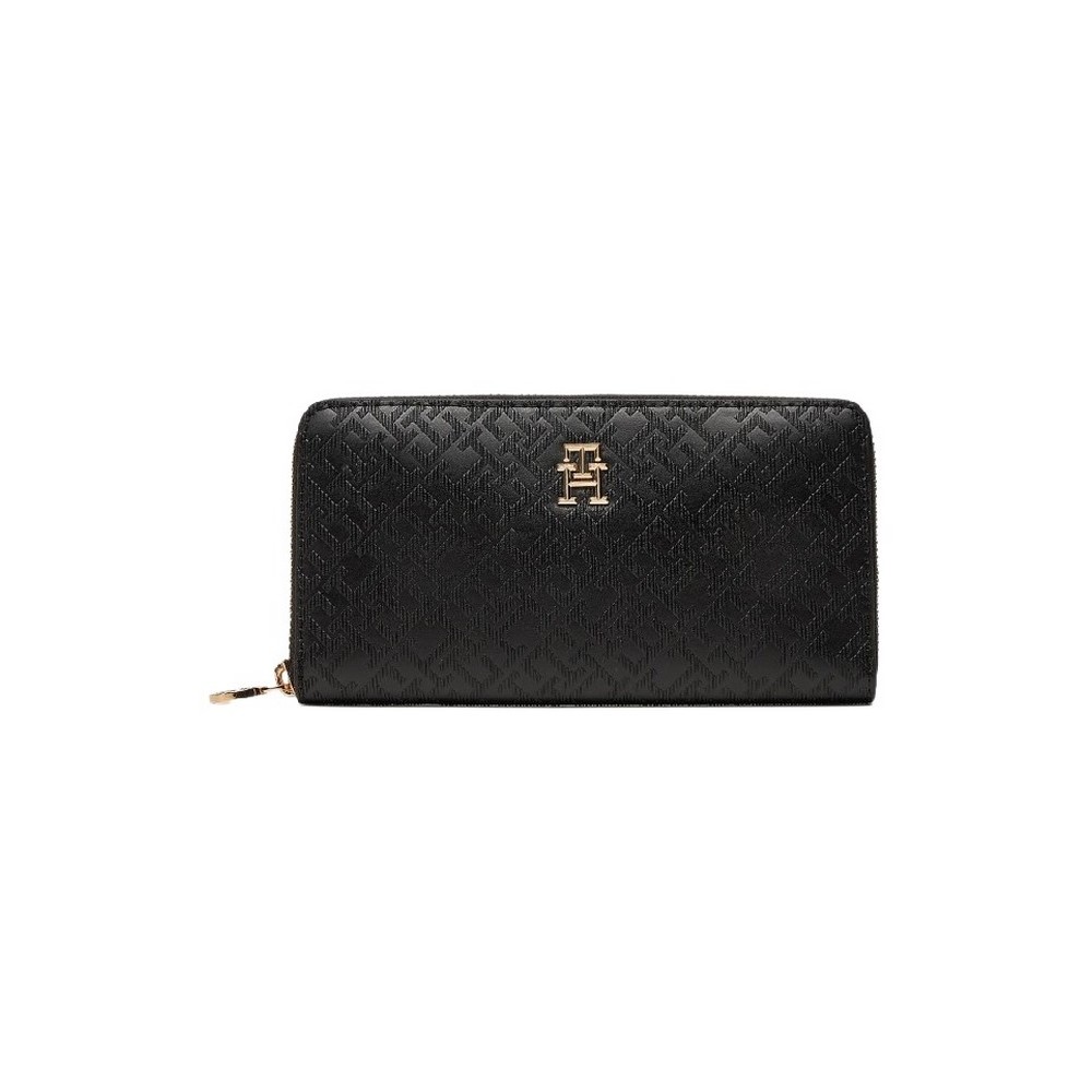 TOMMY HILFIGER DISTINCT LRG ZA MONO ΠΟΡΤΟΦΟΛΙ ΓΥΝΑΙΚΕΙΟ BLACK
