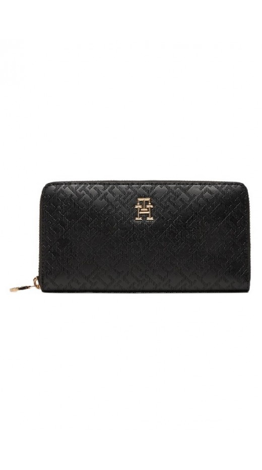 TOMMY HILFIGER DISTINCT LRG ZA MONO ΠΟΡΤΟΦΟΛΙ ΓΥΝΑΙΚΕΙΟ BLACK