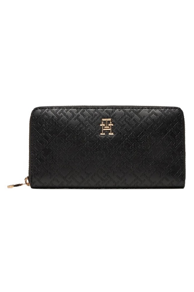TOMMY HILFIGER DISTINCT LRG ZA MONO ΠΟΡΤΟΦΟΛΙ ΓΥΝΑΙΚΕΙΟ BLACK