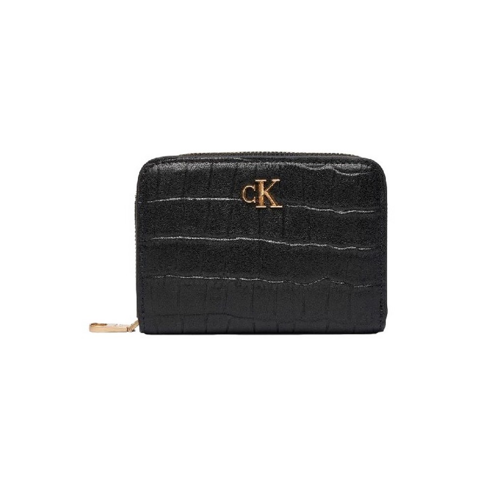 CALVIN KLEIN  CROC MEDIUM FLAP ZIP AROUND ΠΟΡΤΟΦΟΛΙ ΓΥΝΑΙΚΕΙΟ BLACK
