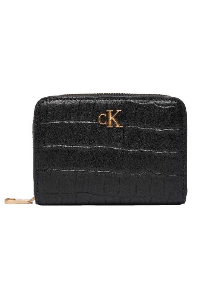 CALVIN KLEIN  CROC MEDIUM FLAP ZIP AROUND ΠΟΡΤΟΦΟΛΙ ΓΥΝΑΙΚΕΙΟ BLACK
