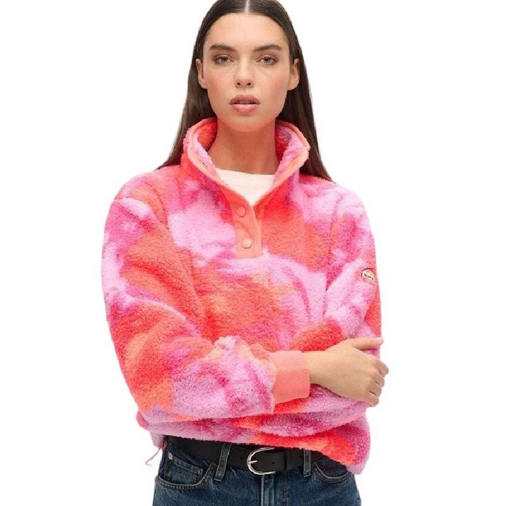 SUPERDRY D2 OVIN SUPER SOFT PRINTED HENLEY ΜΠΛΟΥΖΑ ΓΥΝΑΙΚΕΙΑ CORAL