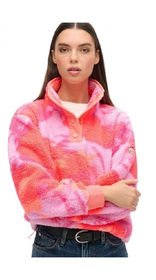 SUPERDRY D2 OVIN SUPER SOFT PRINTED HENLEY ΜΠΛΟΥΖΑ ΓΥΝΑΙΚΕΙΑ CORAL