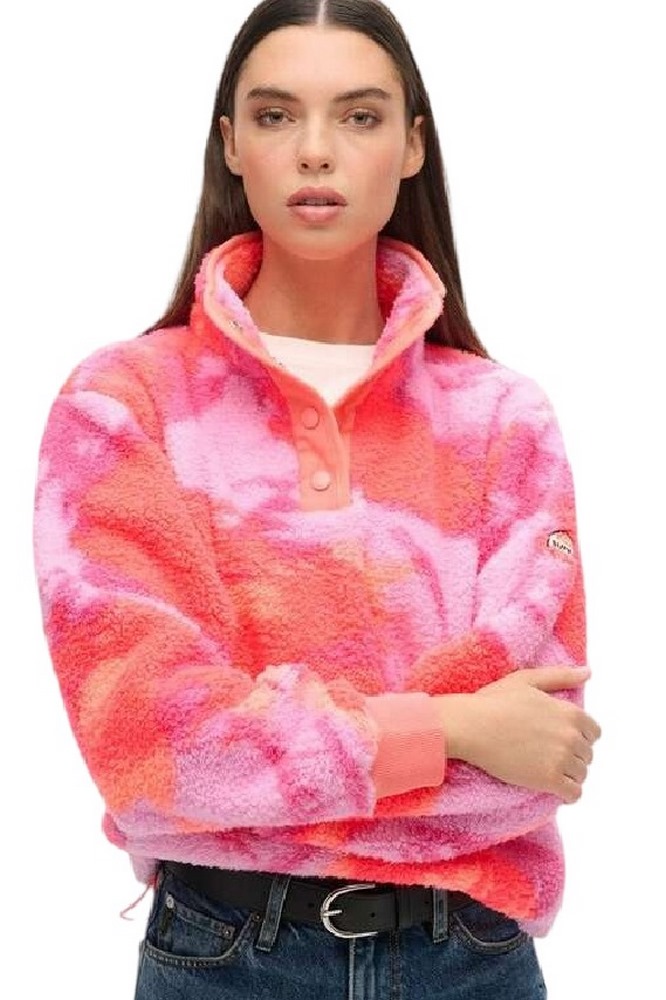 SUPERDRY D2 OVIN SUPER SOFT PRINTED HENLEY ΜΠΛΟΥΖΑ ΓΥΝΑΙΚΕΙΑ CORAL