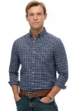 SUPERDRY D2 STUD PREMIUM CHECK OXFORD SHIRT ΠΟΥΚΑΜΙΣΟ ΑΝΔΡΙΚΟ NAVY
