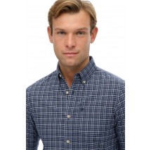 SUPERDRY D2 STUD PREMIUM CHECK OXFORD SHIRT ΠΟΥΚΑΜΙΣΟ ΑΝΔΡΙΚΟ NAVY