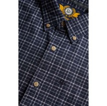 SUPERDRY D2 STUD PREMIUM CHECK OXFORD SHIRT ΠΟΥΚΑΜΙΣΟ ΑΝΔΡΙΚΟ NAVY