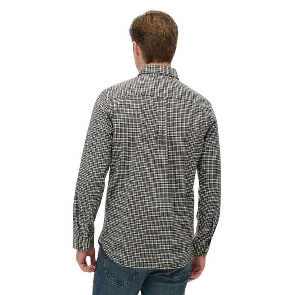 SUPERDRY D2 STUD PREMIUM CHECK OXFORD SHIRT ΠΟΥΚΑΜΙΣΟ ΑΝΔΡΙΚΟ BLACK