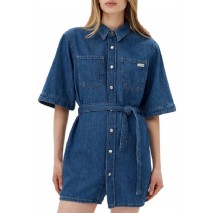 CALVIN KLEIN JEANS LINEN BOXY BELTED SHIRT DRESS ΦΟΡΕΜΑ ΓΥΝΑΙΚΕΙΟ BLUΕ DENIM