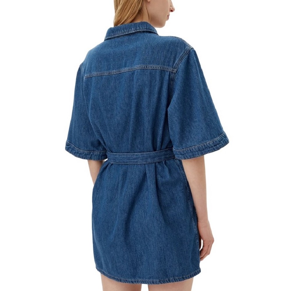 CALVIN KLEIN JEANS LINEN BOXY BELTED SHIRT DRESS ΦΟΡΕΜΑ ΓΥΝΑΙΚΕΙΟ BLUΕ DENIM