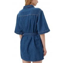 CALVIN KLEIN JEANS LINEN BOXY BELTED SHIRT DRESS ΦΟΡΕΜΑ ΓΥΝΑΙΚΕΙΟ BLUΕ DENIM