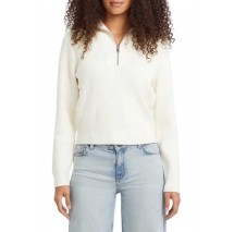 GUESS JEANS LS HALF ZIP SWTR ΖΑΚΕΤΑ ΠΛΕΚΤΗ ΓΥΝΑΙΚΕΙΑ OFF WHITE
