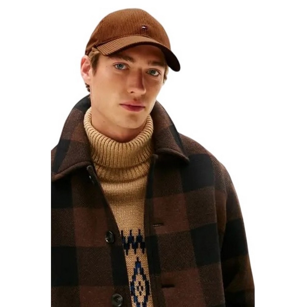 TOMMY HILFIGER FLAG 6 PANEL CORD CAP ΚΑΠΕΛΟ ΓΥΝΑΙΚΕΙΟ COGNAC