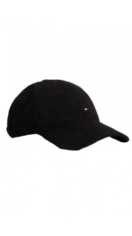 TOMMY HILFIGER FLAG 6 PANEL CORD CAP ΚΑΠΕΛΟ ΓΥΝΑΙΚΕΙΟ BLACK