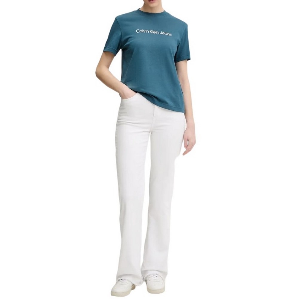 CALVIN KLEIN JEANS A INST LOGO CLASSIC TEE T-SHIRT ΜΠΛΟΥΖΑ ΓΥΝΑΙΚΕΙΑ PETROL