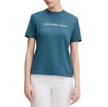CALVIN KLEIN JEANS A INST LOGO CLASSIC TEE T-SHIRT ΜΠΛΟΥΖΑ ΓΥΝΑΙΚΕΙΑ PETROL