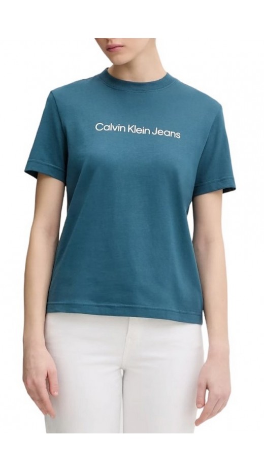 CALVIN KLEIN JEANS A INST LOGO CLASSIC TEE T-SHIRT ΜΠΛΟΥΖΑ ΓΥΝΑΙΚΕΙΑ PETROL