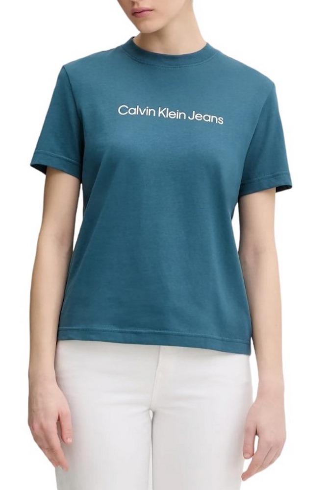 CALVIN KLEIN JEANS A INST LOGO CLASSIC TEE T-SHIRT ΜΠΛΟΥΖΑ ΓΥΝΑΙΚΕΙΑ PETROL