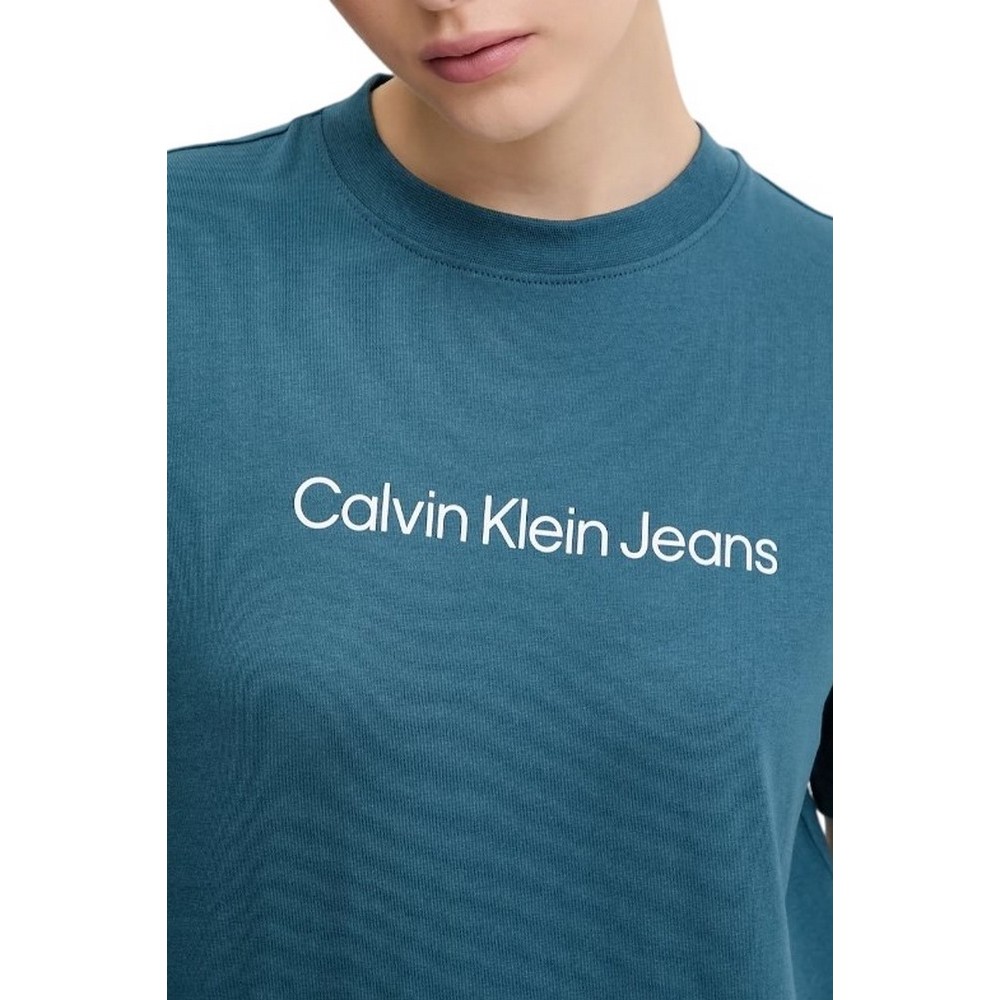 CALVIN KLEIN JEANS A INST LOGO CLASSIC TEE T-SHIRT ΜΠΛΟΥΖΑ ΓΥΝΑΙΚΕΙΑ PETROL