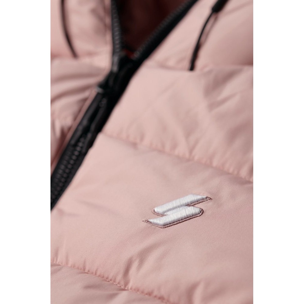 SUPERDRY HOODED SPIRIT SPORTS PUFFER ΜΠΟΥΦΑΝ ΓΥΝΑΙΚΕΙΟ PINK