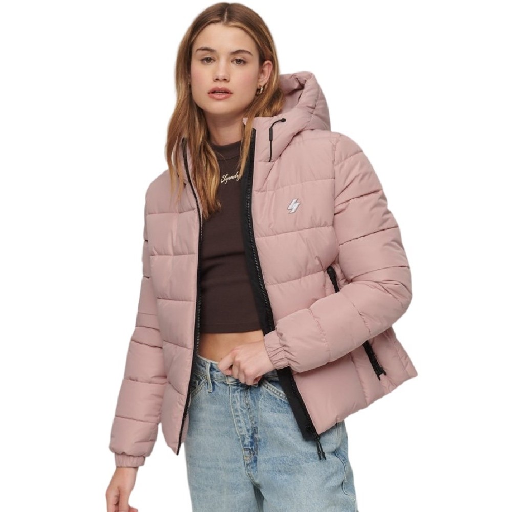 SUPERDRY HOODED SPIRIT SPORTS PUFFER ΜΠΟΥΦΑΝ ΓΥΝΑΙΚΕΙΟ PINK