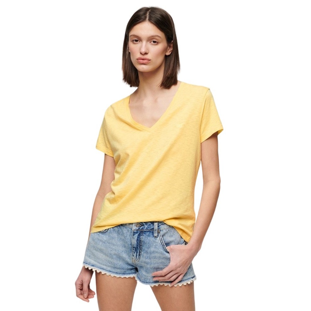 SUPERDRY STUDIOS SLUB T-SHIRT ΜΠΛΟΥΖΑ ΓΥΝΑΙΚΕΙΑ YELLOW