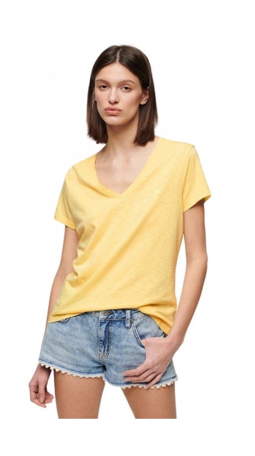 SUPERDRY STUDIOS SLUB T-SHIRT ΜΠΛΟΥΖΑ ΓΥΝΑΙΚΕΙΑ YELLOW