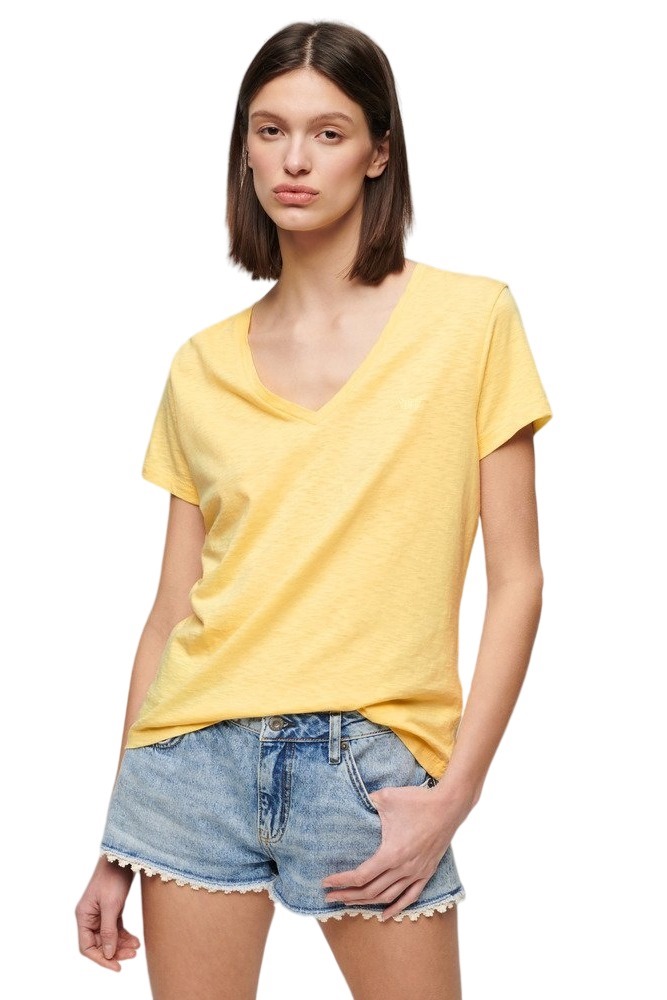 SUPERDRY STUDIOS SLUB T-SHIRT ΜΠΛΟΥΖΑ ΓΥΝΑΙΚΕΙΑ YELLOW