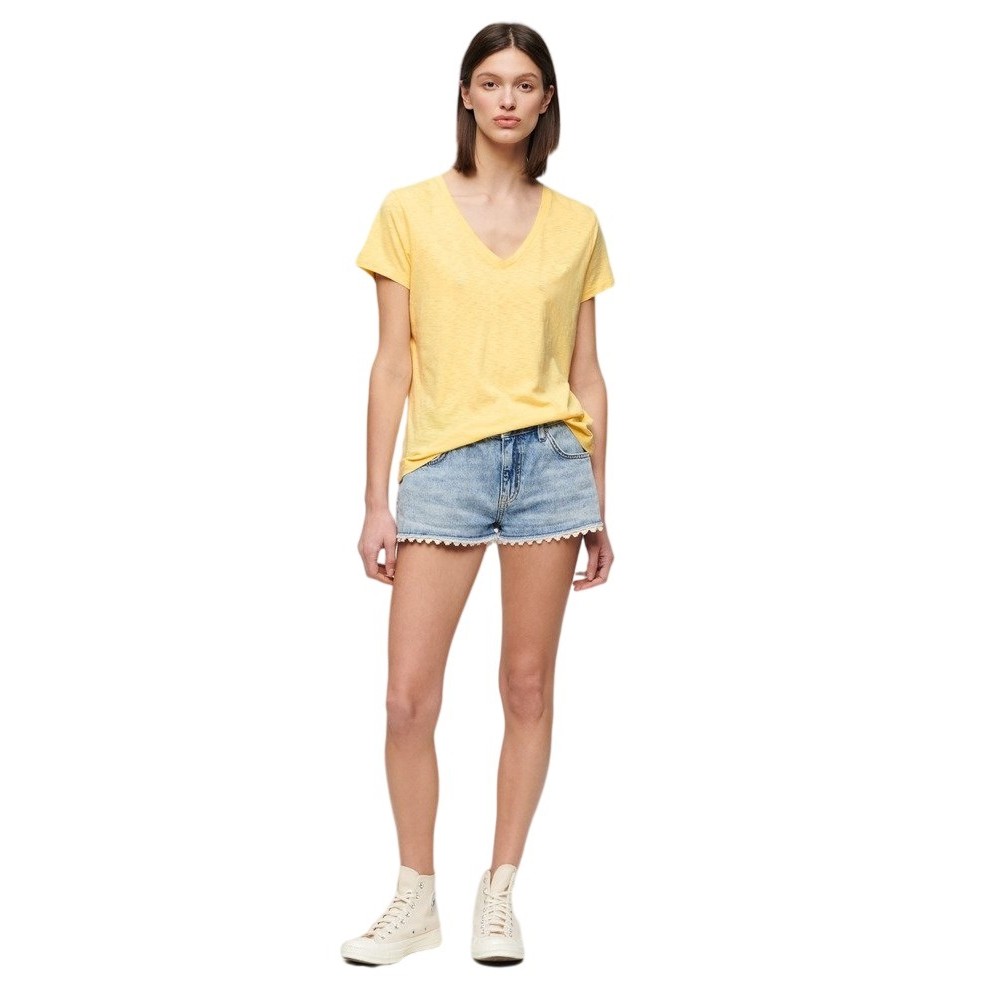 SUPERDRY STUDIOS SLUB T-SHIRT ΜΠΛΟΥΖΑ ΓΥΝΑΙΚΕΙΑ YELLOW