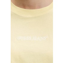 GUESS JEANS SS CN BOXY EMBRO LOGO TEE ΜΠΛΟΥΖΑ ΓΥΝΑΙΚΕΙΑ YELLOW