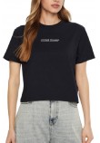 GUESS JEANS SS CN BOXY EMBRO LOGO TEE ΜΠΛΟΥΖΑ ΓΥΝΑΙΚΕΙΑ DARK NAVY